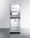 Fully assembled warming cabinet & glass door beverage center stacked combination  - Accucold