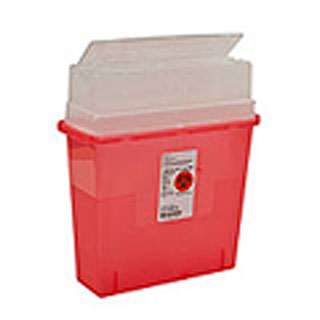 Sharps-A-Gator™ Sharps Container, Tortuous Path, Transparent Red, 5 Quart